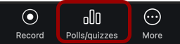 Screenshot of the Polling button in Zoom