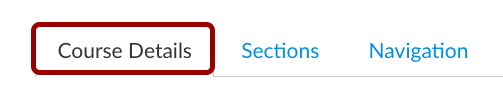 Screenshot of Course Details tab