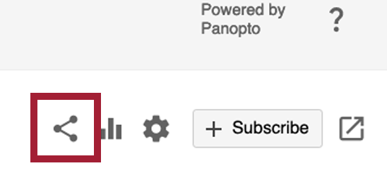 Screenshot of Share icon in Panopto