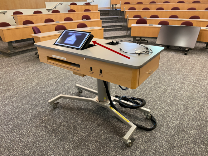 Photo of Teaching Table in Classroom