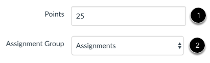 Enter the points for your assignment in the Points field