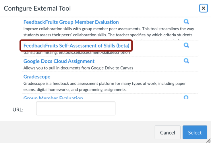 Screenshot of Configure External Tool window